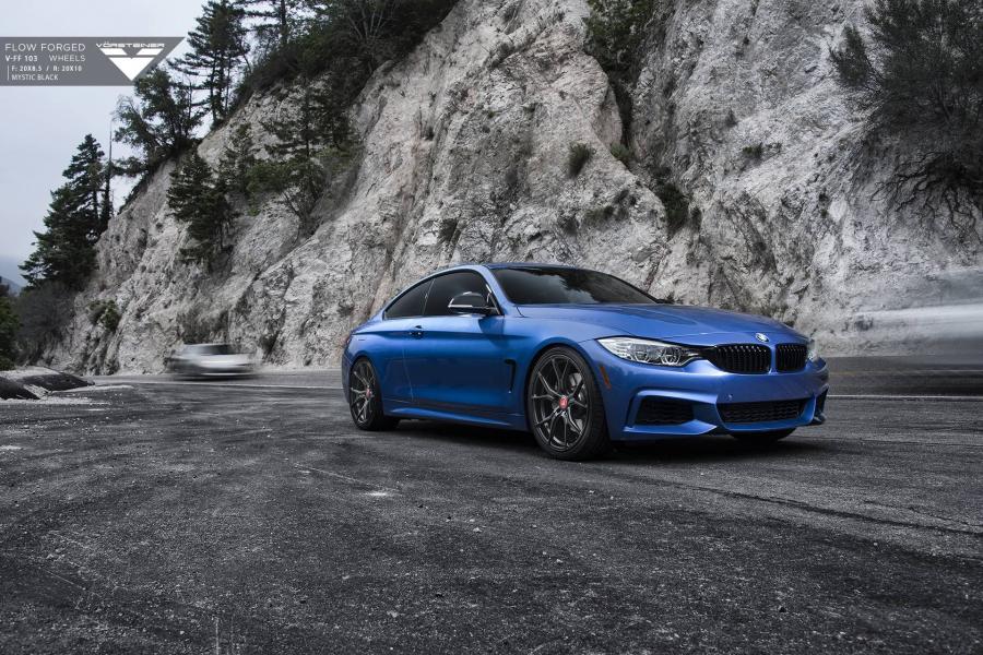 BMW M4 Coupe Estoril Blue on Vorsteiner Wheels (VFF-103) '2015